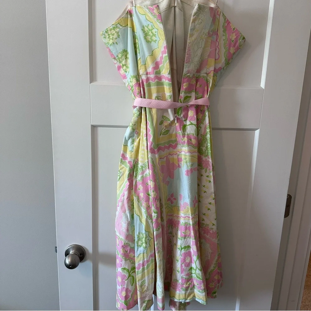 Lilly Pulitzer Pastel Floral Halter Dress Size 14 Cotton Fit & Flare - Picture 8 of 8
